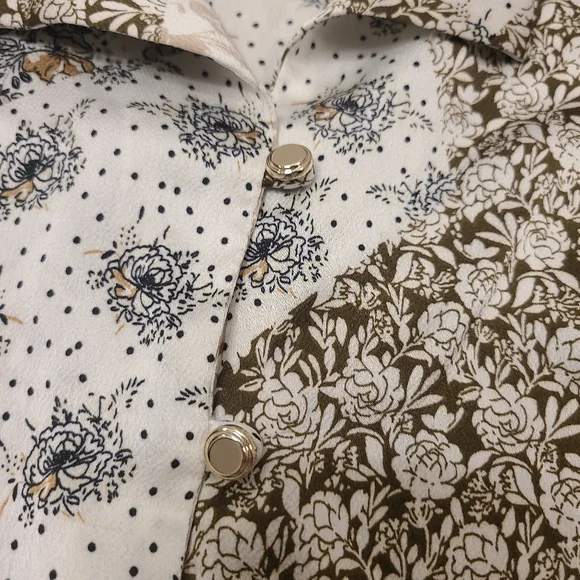 Calvin Klein Shell Collared Tank Top Multi-colored Brown Cream Sleeveless XS - Picture 3 of 8